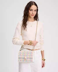Deco Tweed Chain Shoulder Bag