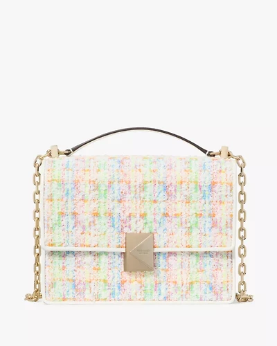 Deco Tweed Chain Shoulder Bag