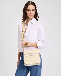 Hudson Spring Pansies Messenger Crossbody Bag