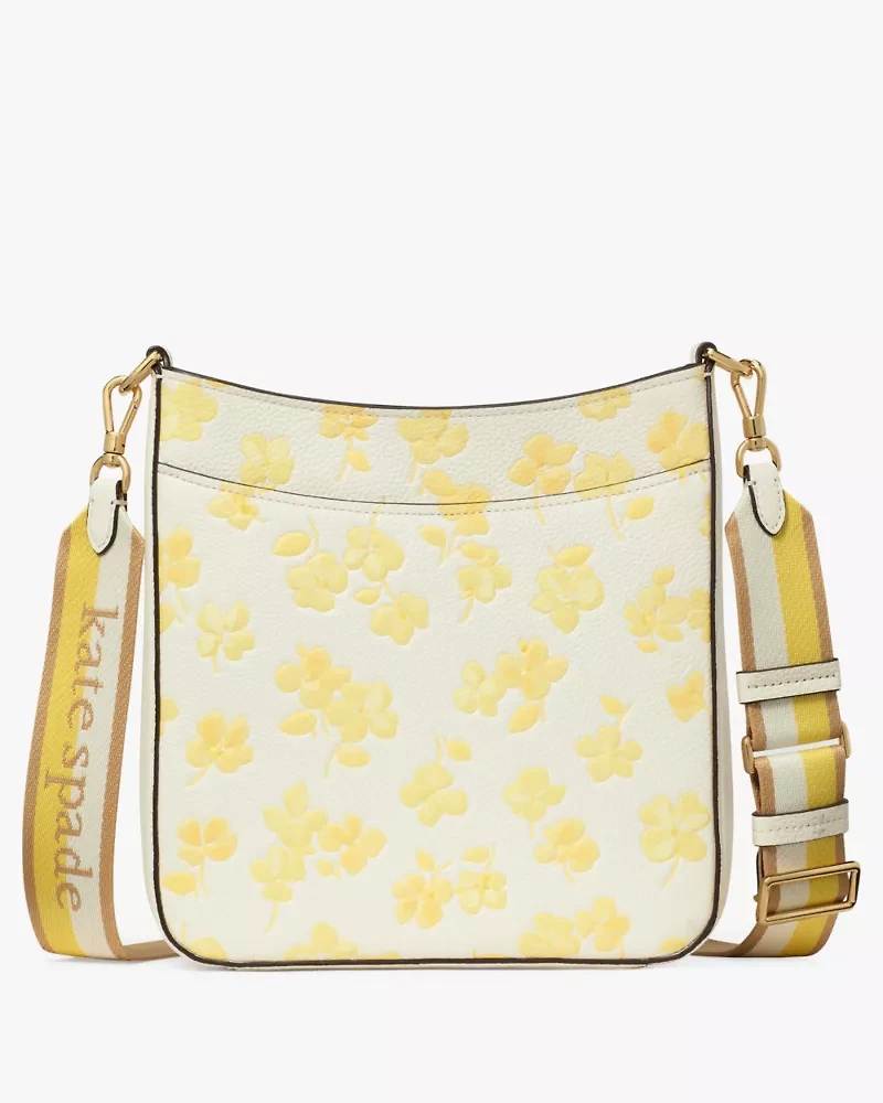 Hudson Spring Pansies Messenger Crossbody Bag