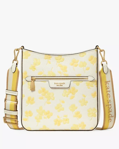 Hudson Spring Pansies Messenger Crossbody Bag