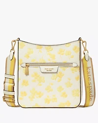 Hudson Spring Pansies Messenger Crossbody Bag