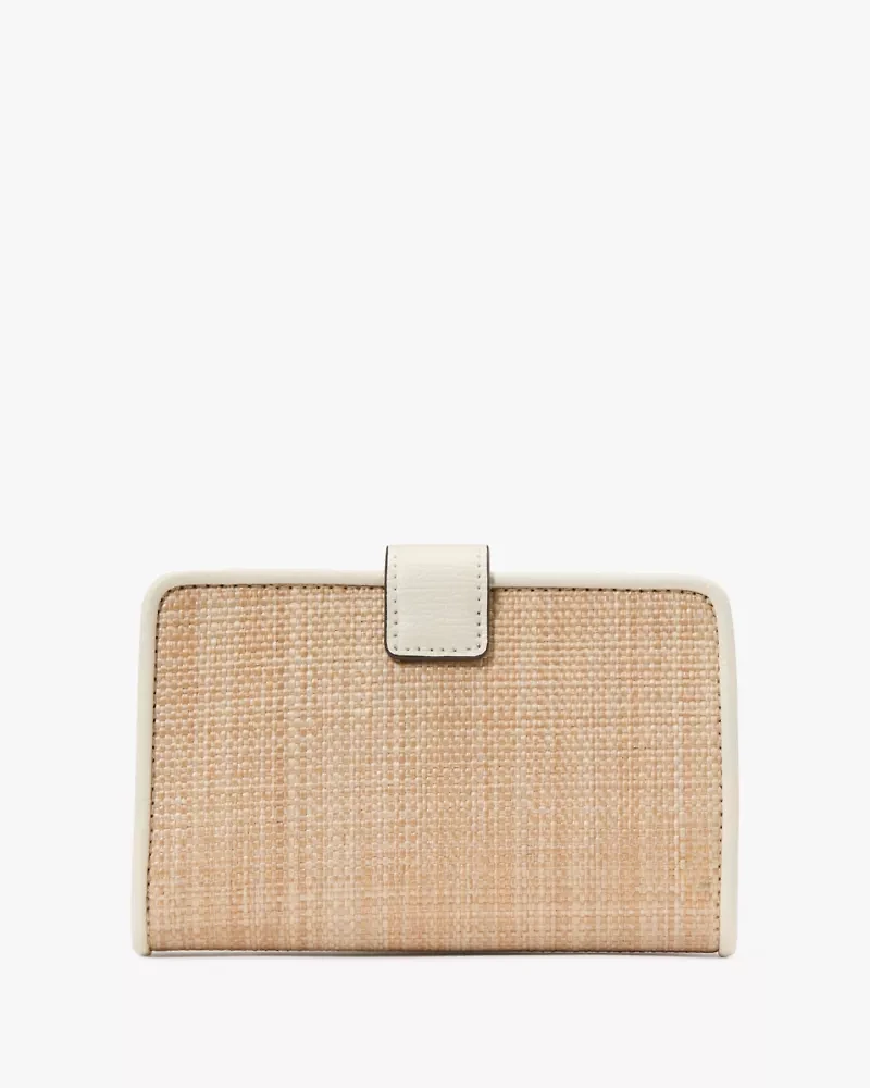 Phoebe Straw Turnlock Medium Wallet