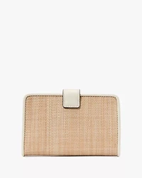 Phoebe Straw Turnlock Medium Wallet