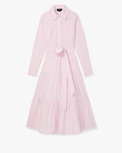Pintuck Tiered Shirt Dress