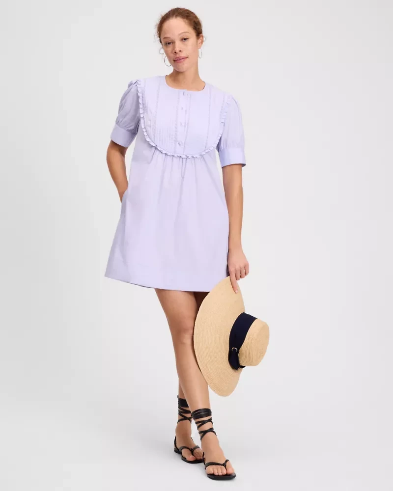 Scallop Bib Shift Dress
