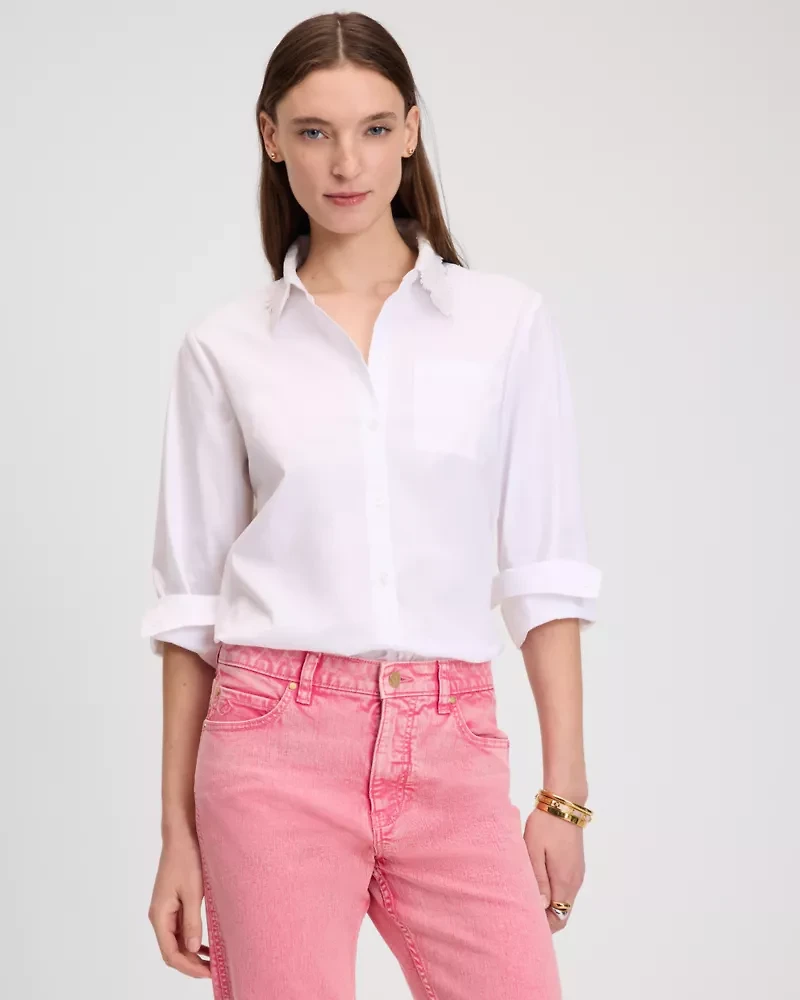 Daisy Lace Collar Button Up Shirt