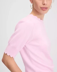 Scallop Short Sleeve Sweater