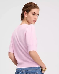 Scallop Short Sleeve Sweater