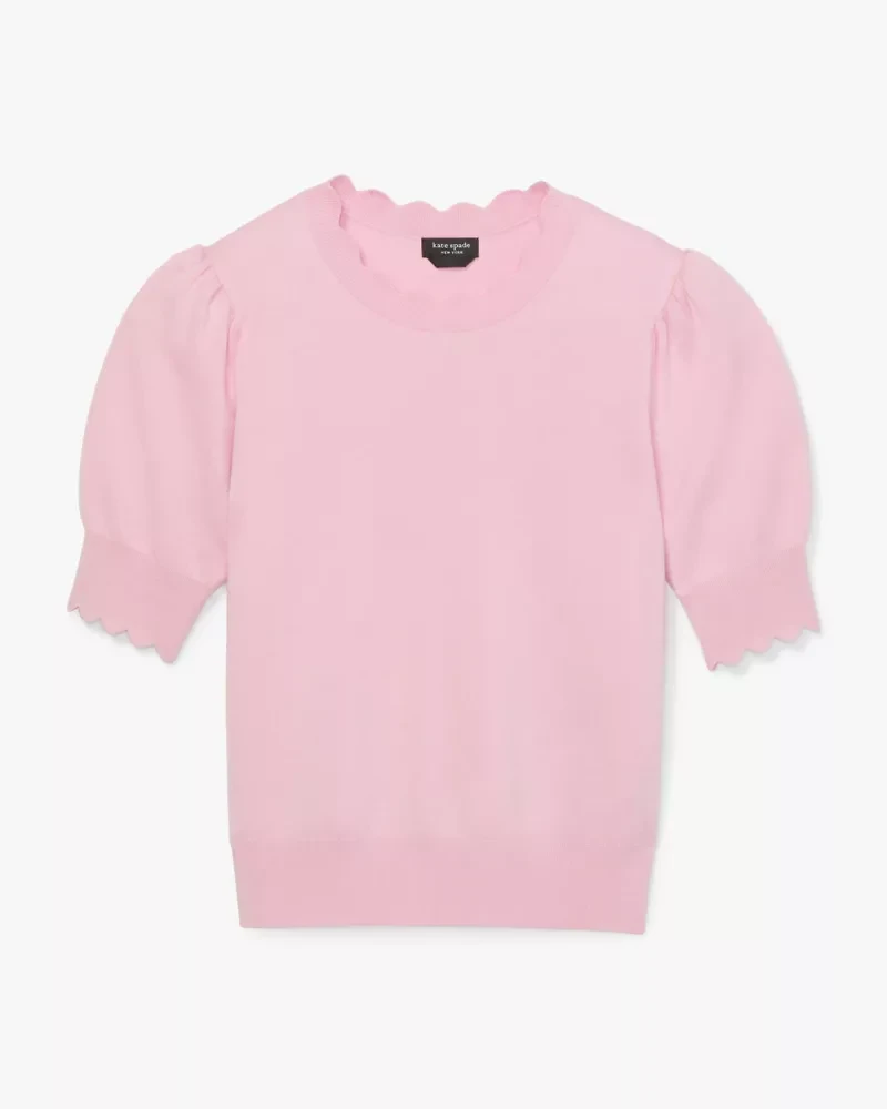 Scallop Short Sleeve Sweater