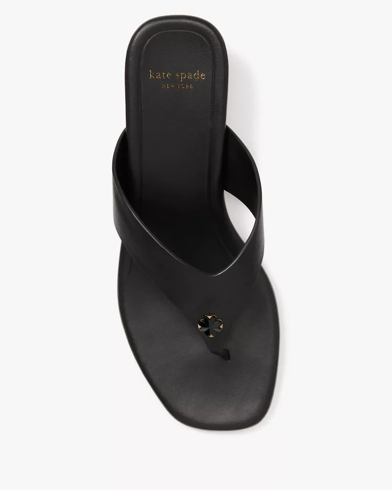 Spade Flower Kitten Heel Sandals
