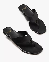 Spade Flower Kitten Heel Sandals