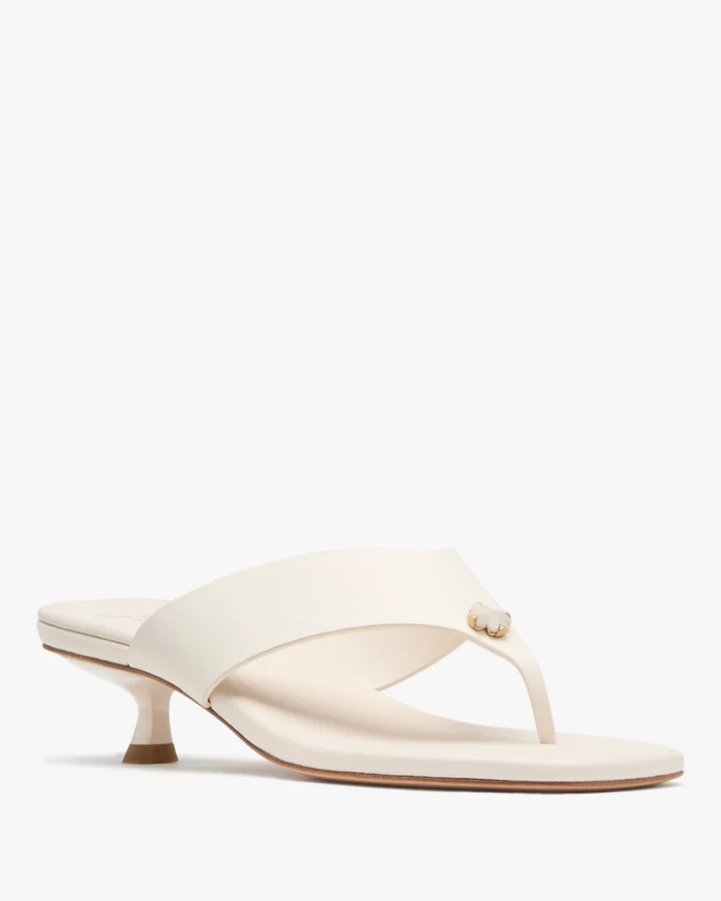 Spade Flower Kitten Heel Sandals