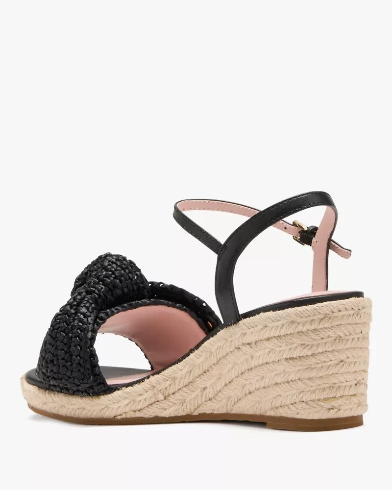 Leandra Raffia Wedge Sandals