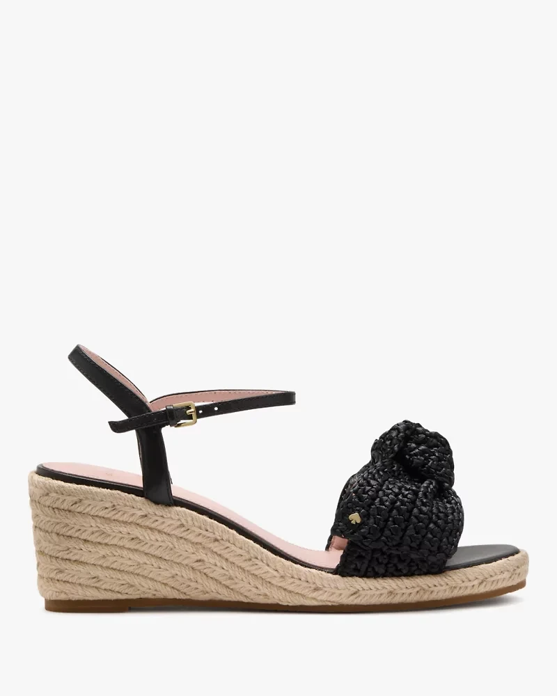 Leandra Raffia Wedge Sandals