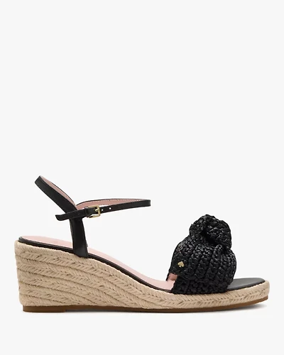 Leandra Raffia Wedge Sandals
