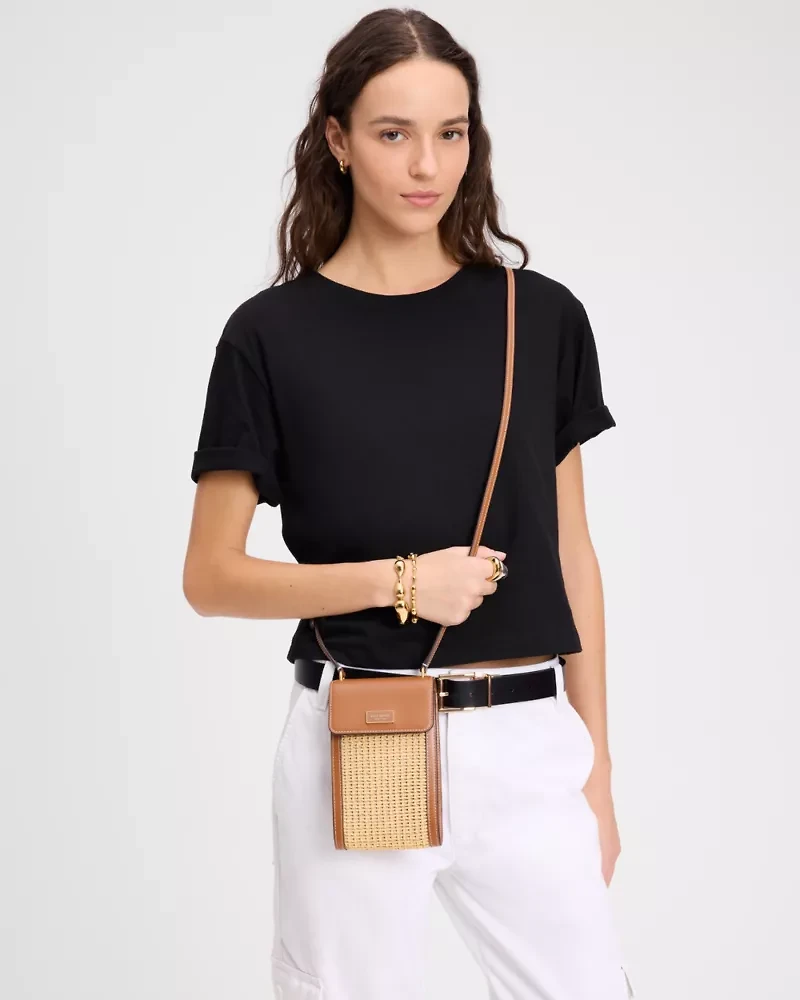 Serena Straw Phone Crossbody Bag