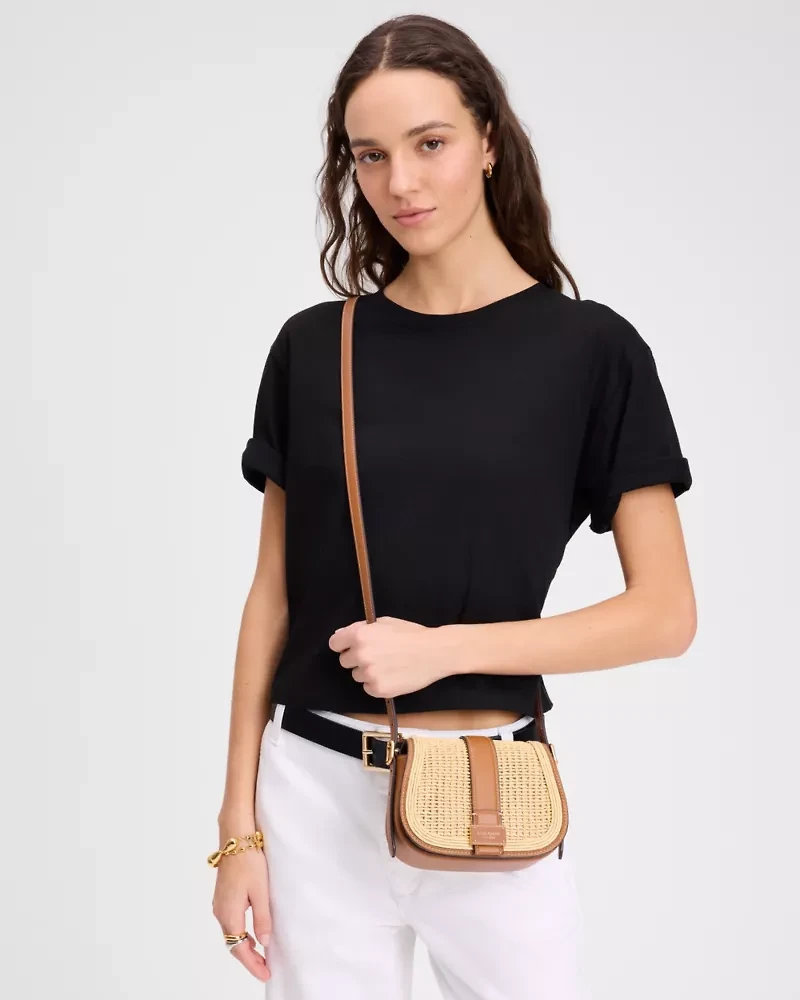 Nouveau Straw Mini Saddle Bag