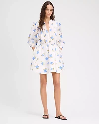 Painterly Bouquet Belted Shirt Dress