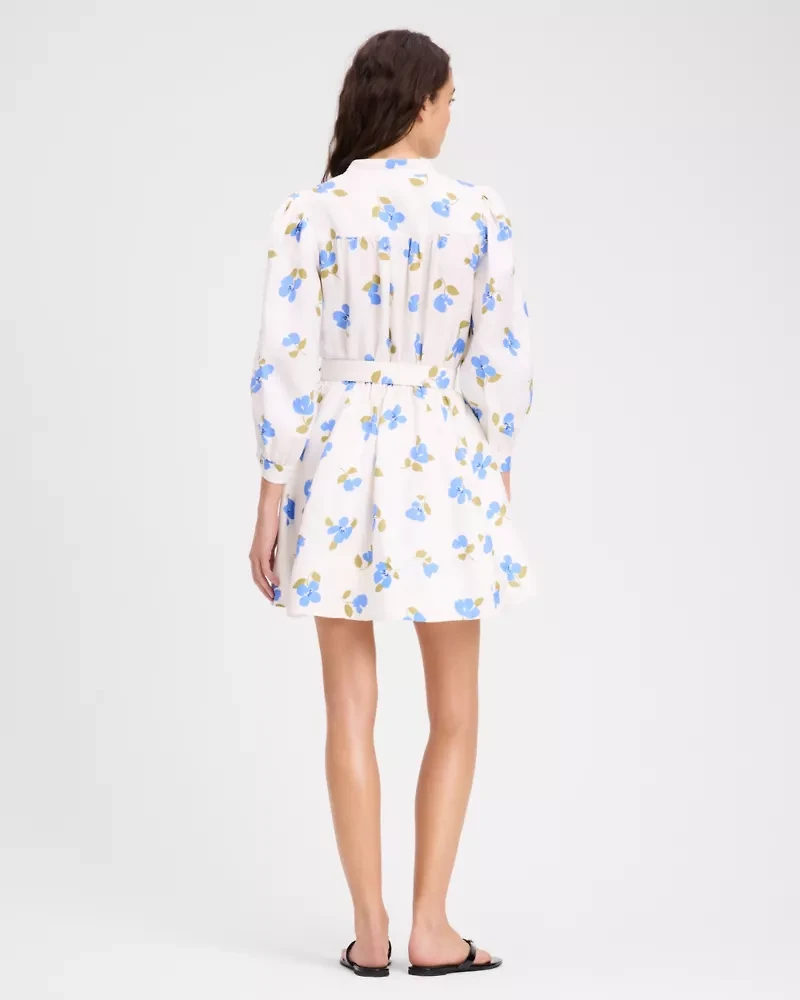 Painterly Bouquet Belted Shirt Dress