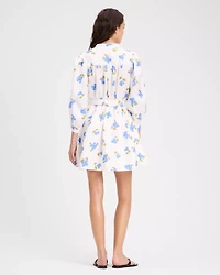 Painterly Bouquet Belted Shirt Dress