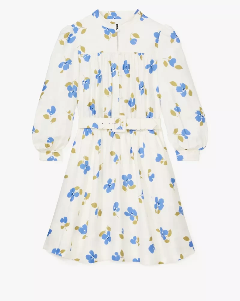 Painterly Bouquet Belted Shirt Dress