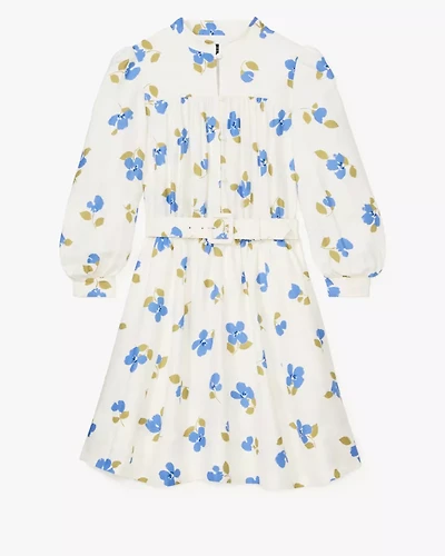 Painterly Bouquet Belted Shirt Dress