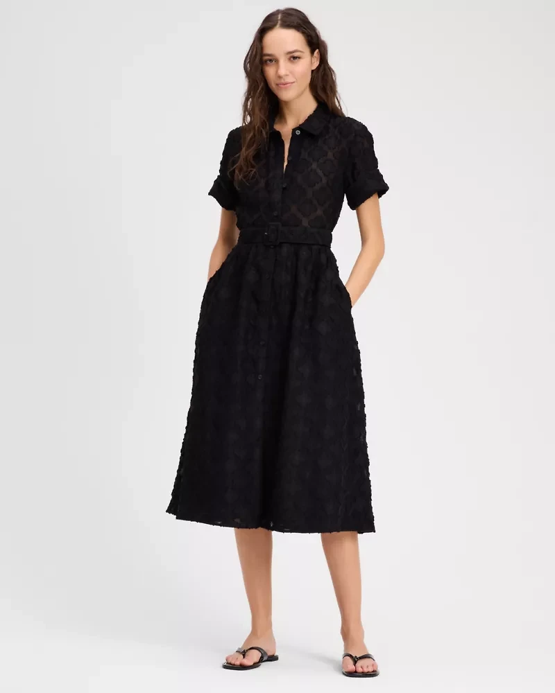 Belted Midi Shirt Dress