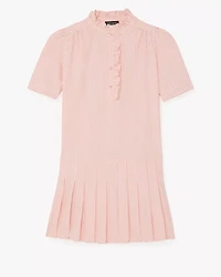 Seersucker Pleated Shirt Dress