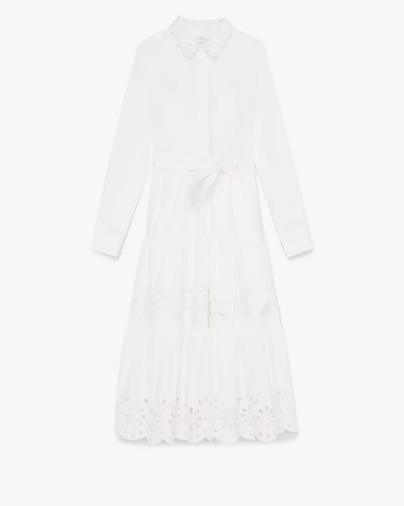 Daisy Eyelet Long Sleeve Shirt Dress