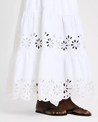 Daisy Eyelet Tiered Maxi Skirt