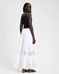 Daisy Eyelet Tiered Maxi Skirt