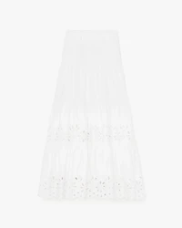 Daisy Eyelet Tiered Maxi Skirt
