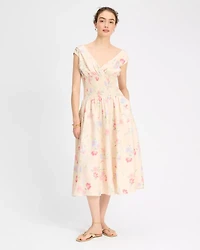 Whimsical Garden Smocked Midi Dress