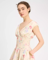 Whimsical Garden Smocked Midi Dress
