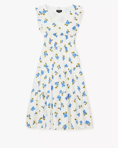Painterly Bouquet Tiered Midi Dress