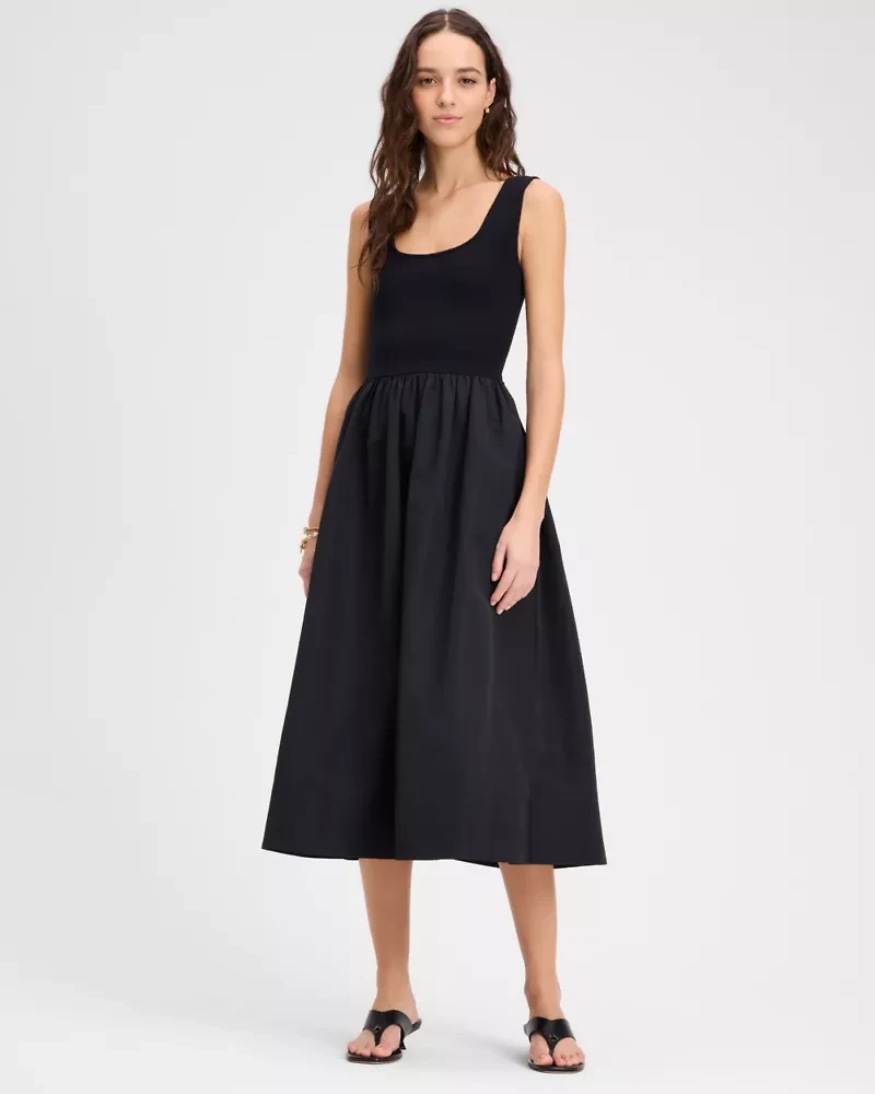 Mixed Media Midi Dress