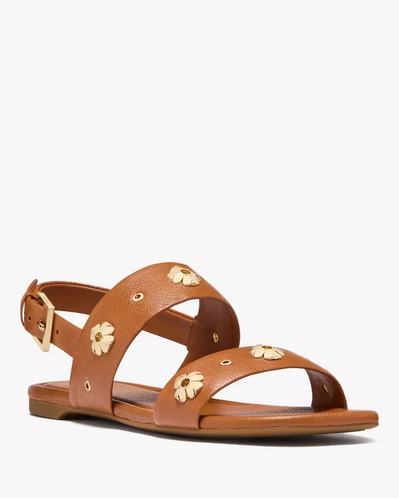 Spade Flower Stud Flat Sandals