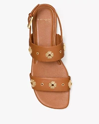 Spade Flower Stud Flat Sandals