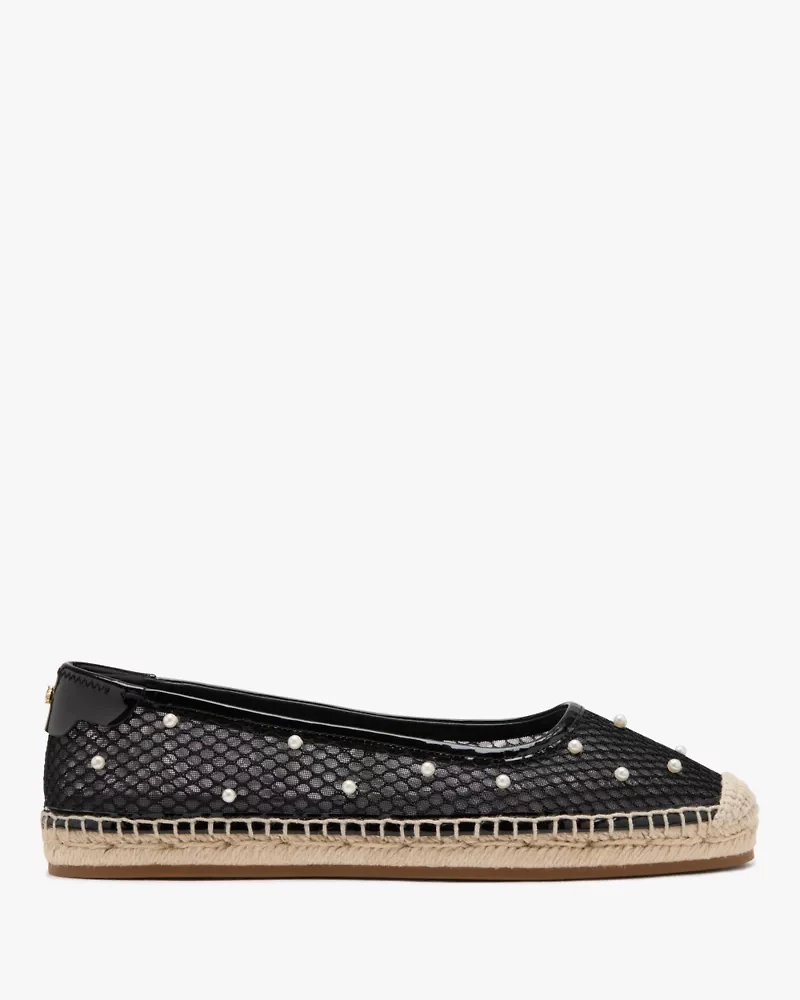 Pearl Fishnet Espadrille Ballet Flats
