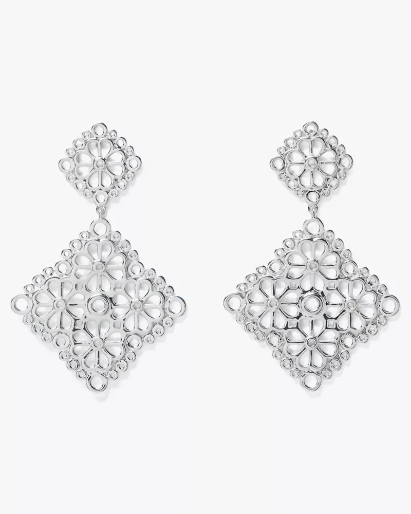 Spade Flower Lace Drop Earrings