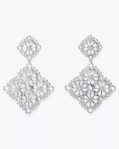 Spade Flower Lace Drop Earrings