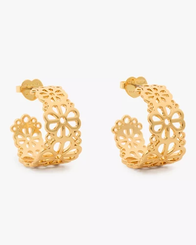Spade Flower Lace Hoops