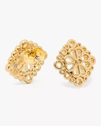Spade Flower Lace Studs