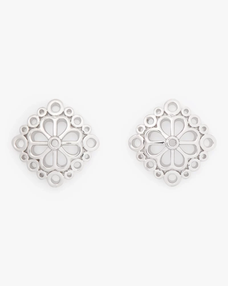 Spade Flower Lace Studs