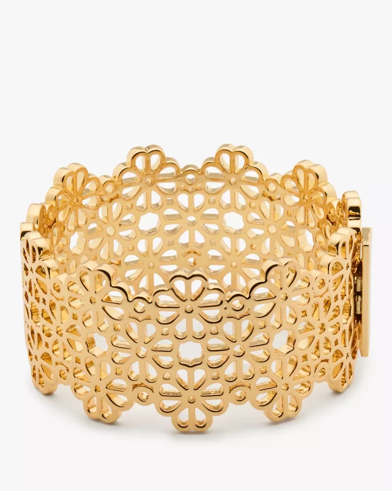 Spade Flower Lace Statement Bangle