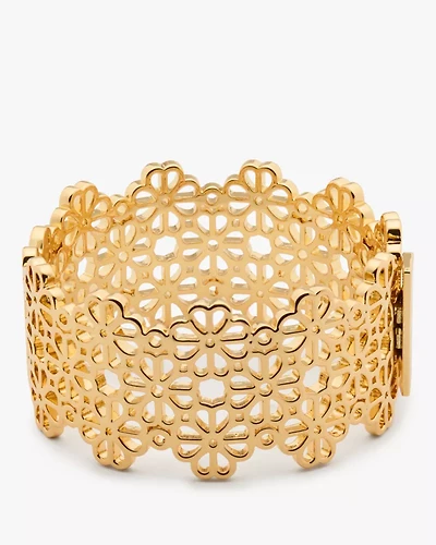 Spade Flower Lace Statement Bangle