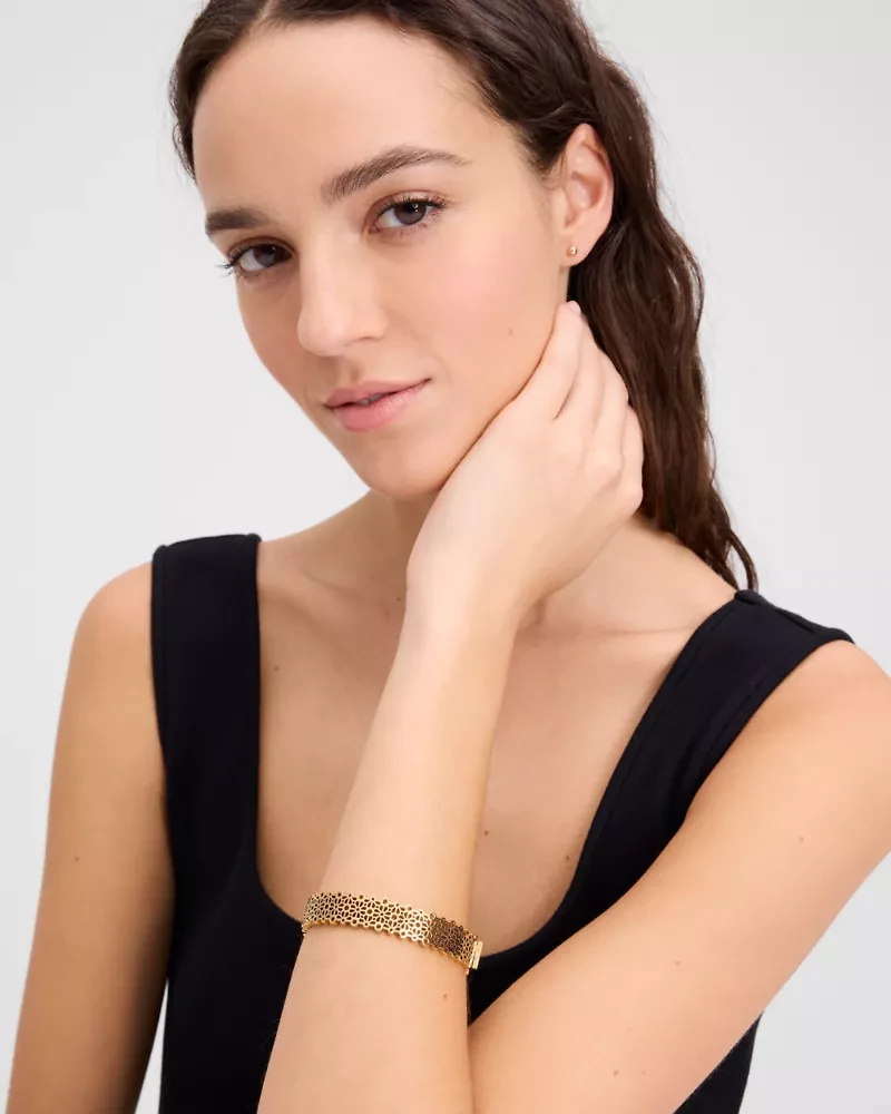 Spade Flower Lace Thin Bangle