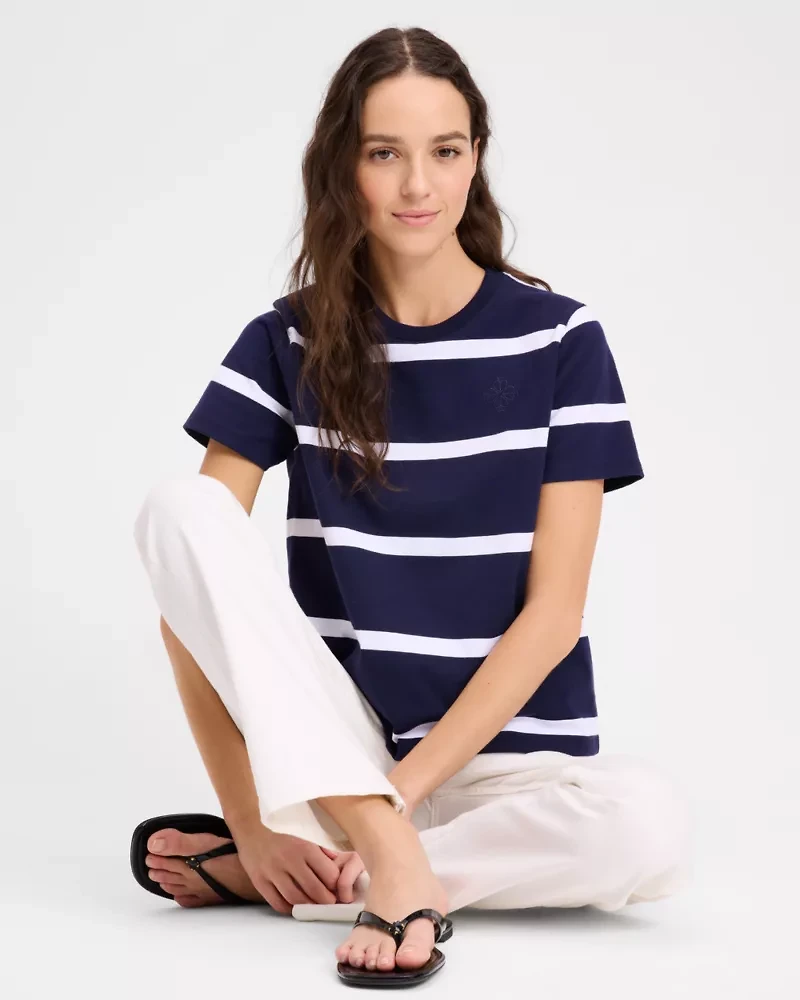 Montauk Stripe Logo Tee