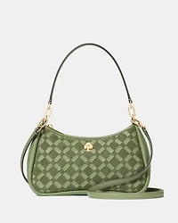 Kayla Woven Leather Small Convertible Shoulder Bag